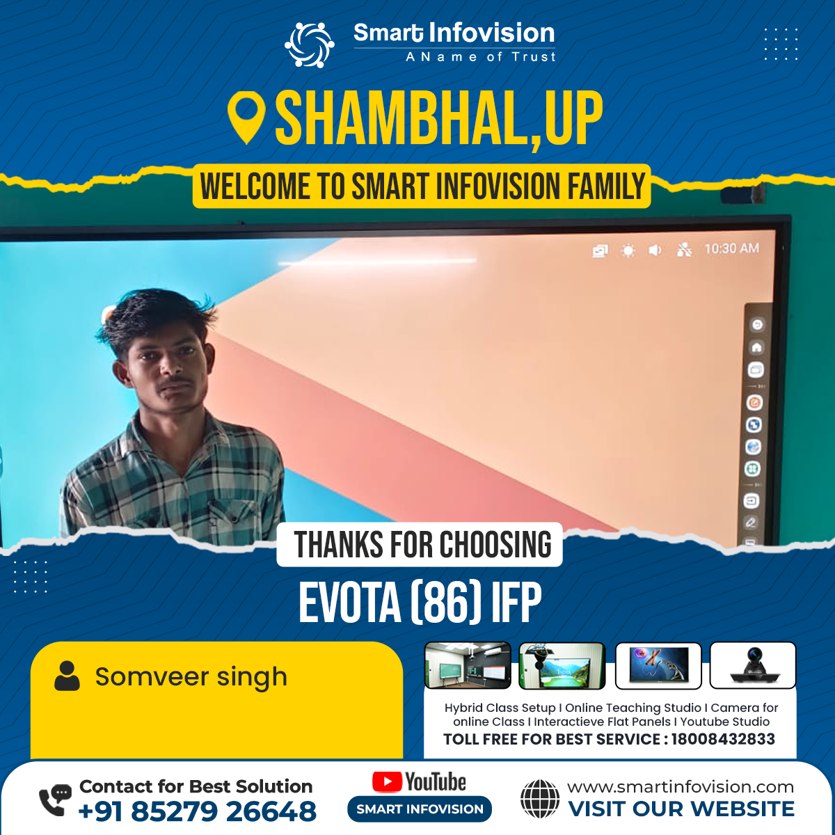 Shambhal, Uttar Pradesh mein EVOTA Interactive Flat Panel ki Installation