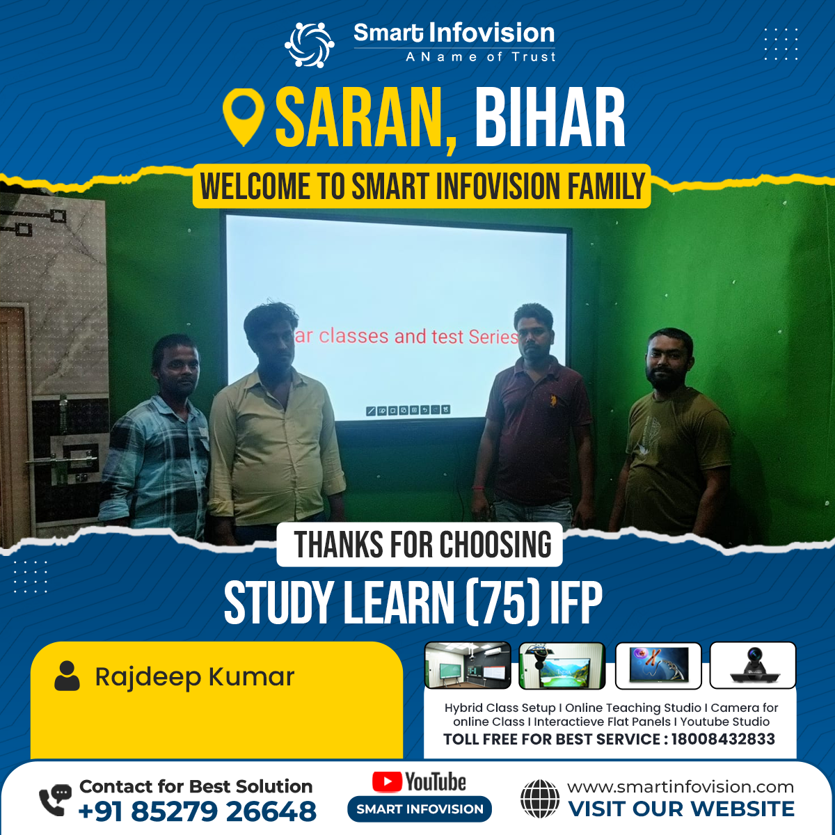 Saran Bihar mein Study Learn Interactive Flat Panel ki Installation