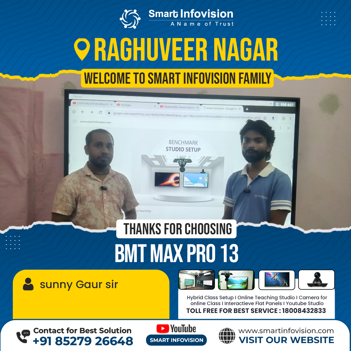 Raghuveer Nagar में BMT Max Pro 13 का Smart Classroom Installation
