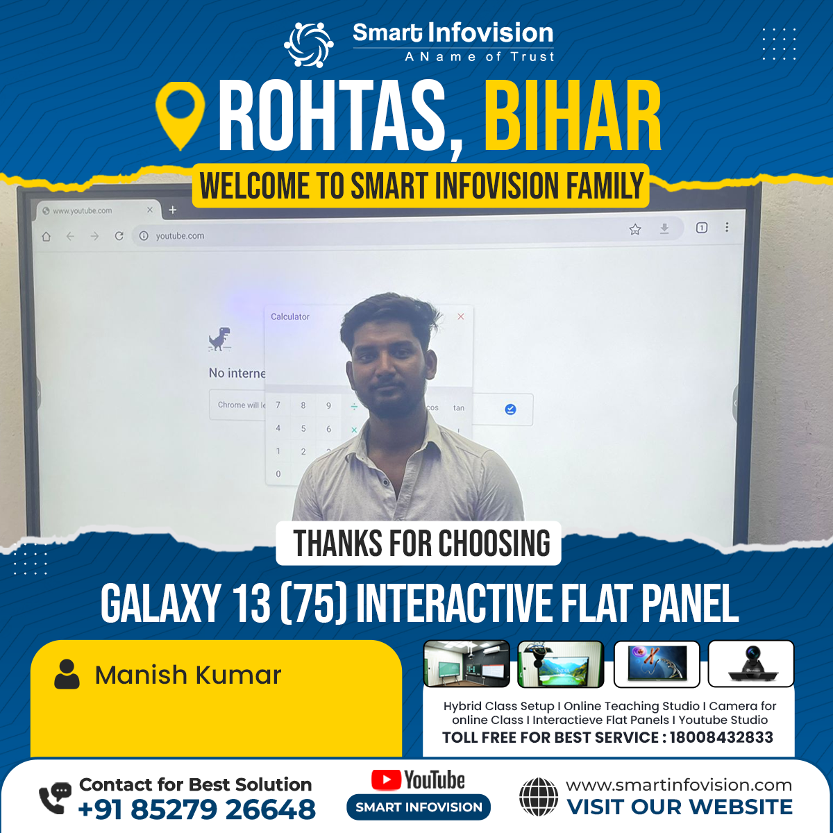 Rohtas Mein Galaxy 13 Interactive Flat Panel Ka Installation