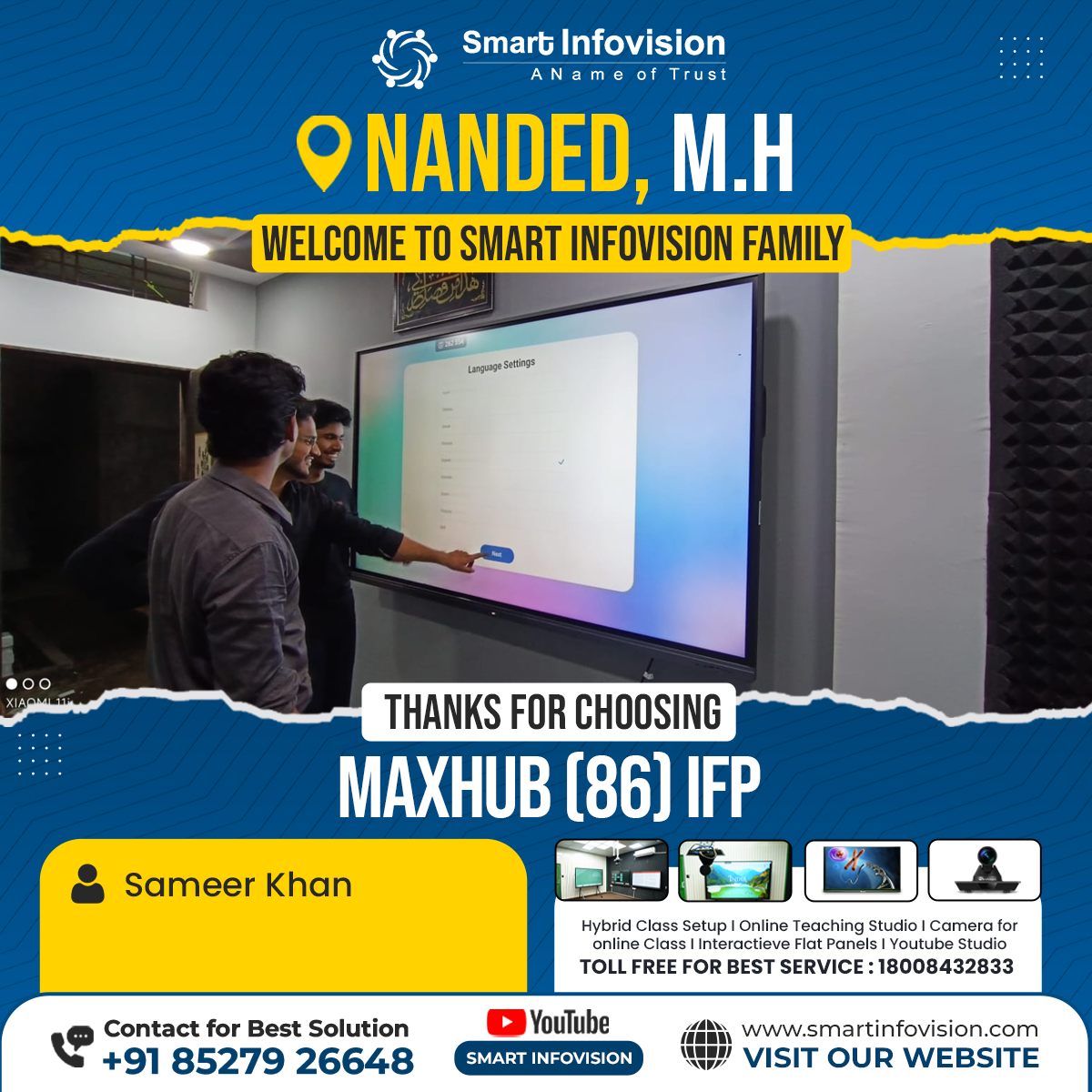 Nanded Mein Maxhub Interactive Flat Panel Ka Installation