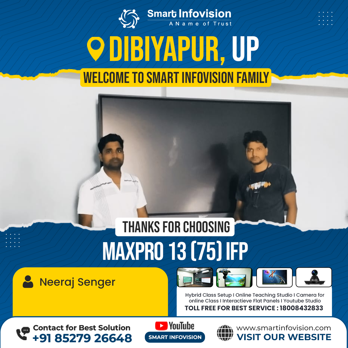 Dibiyapur mein MaxPro 13 Interactive Flat Panel Installation