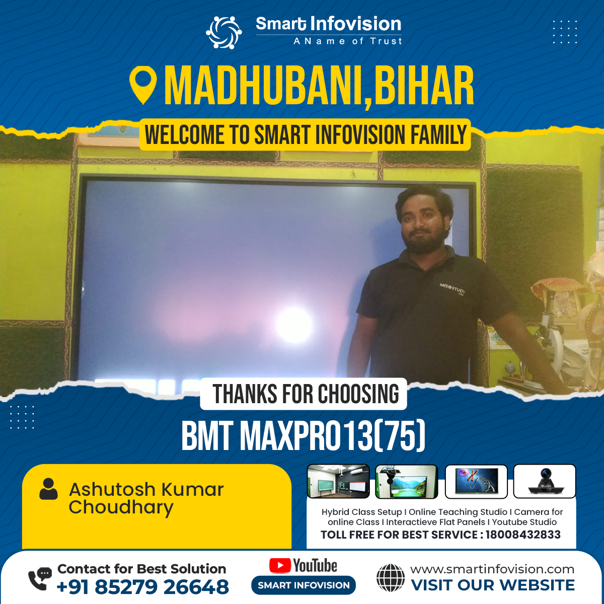 Madhubani Mein BMT MaxPro13 Ki Smart Classroom Installation