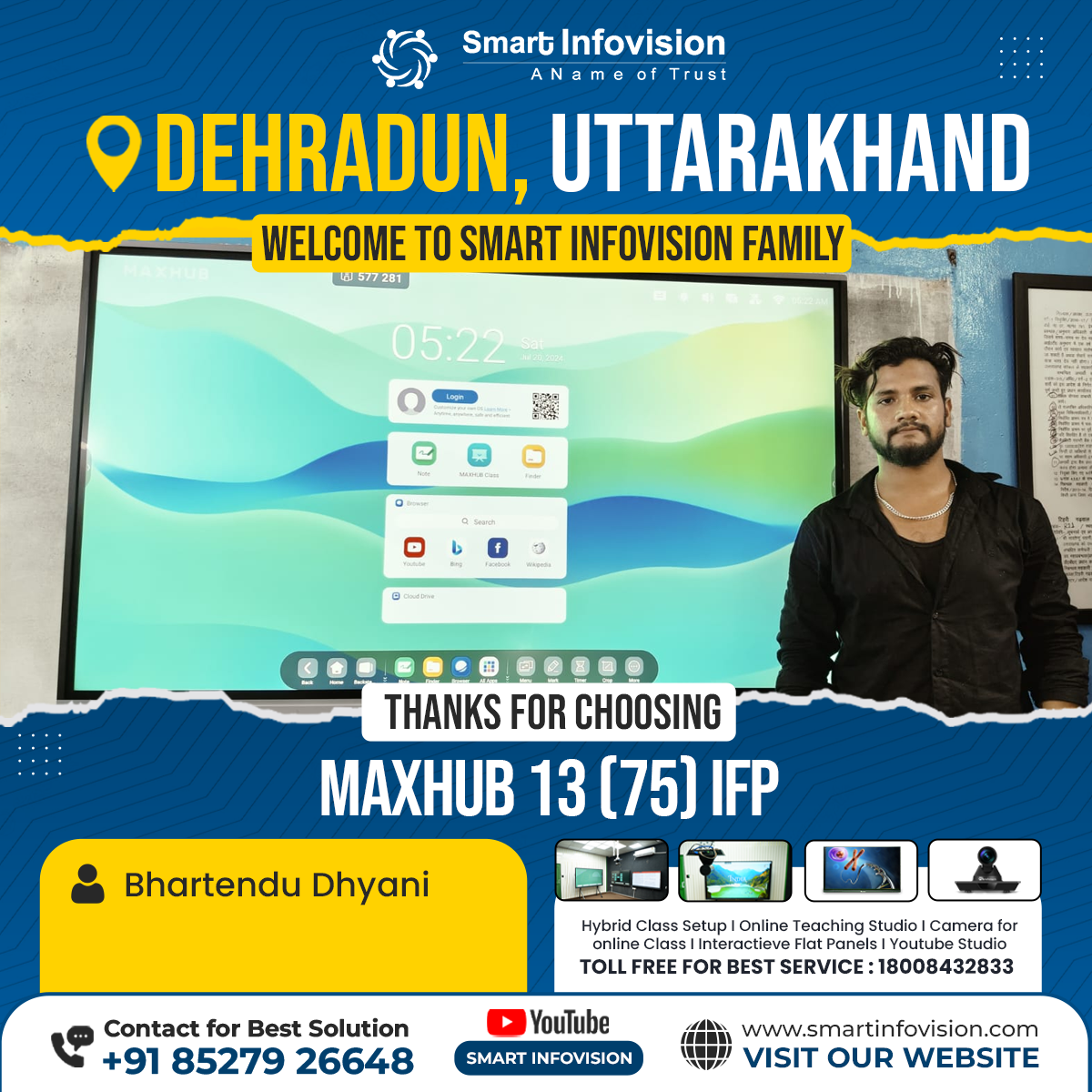 Dehradun में MAXHUB 13 Interactive Flat Panel की सफल Installation