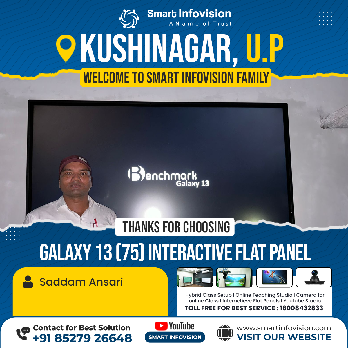 Kushinagar में Galaxy 13 Interactive Flat Panel की स्थापना