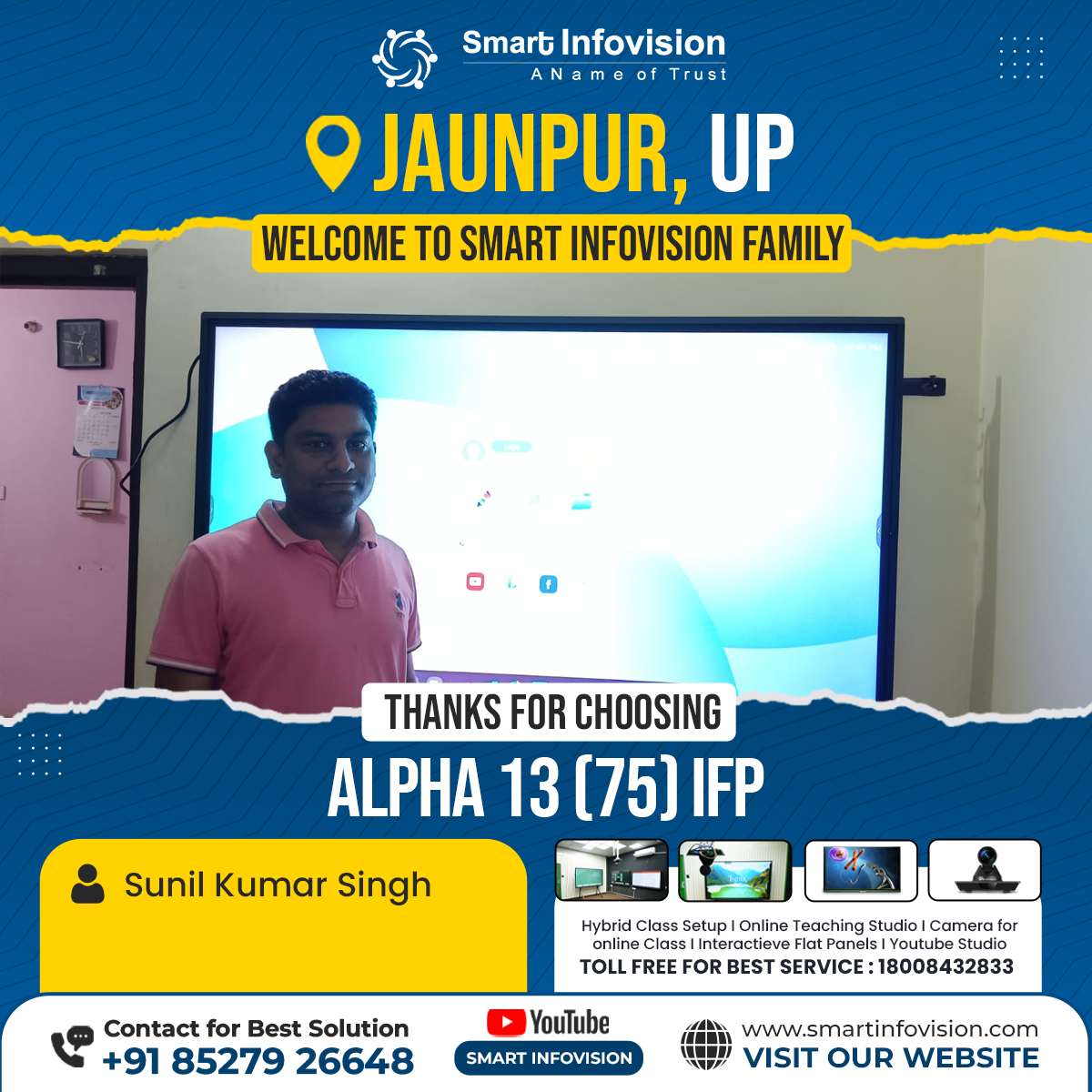 Jaunpur Mein Alpha 13 Interactive Flat Panel Ka Installation