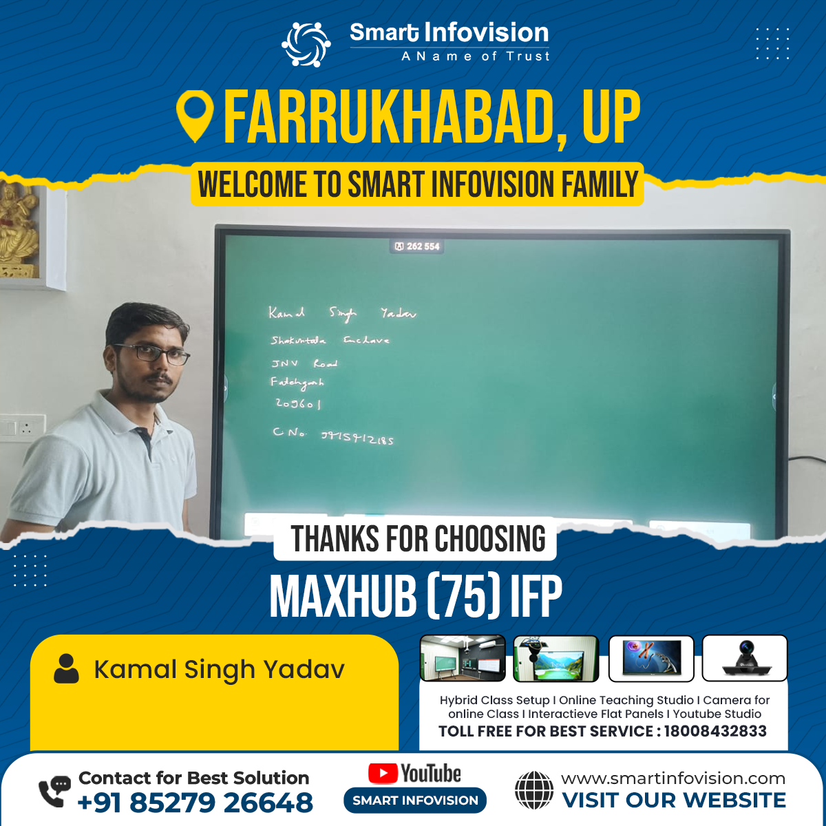 Farrukhabad me Maxhub Interactive Flat Panel ka Installation