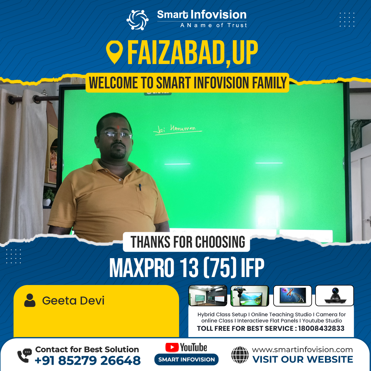 Faizabad Mein MaxPro 13 Interactive Flat Panel Ki Installation