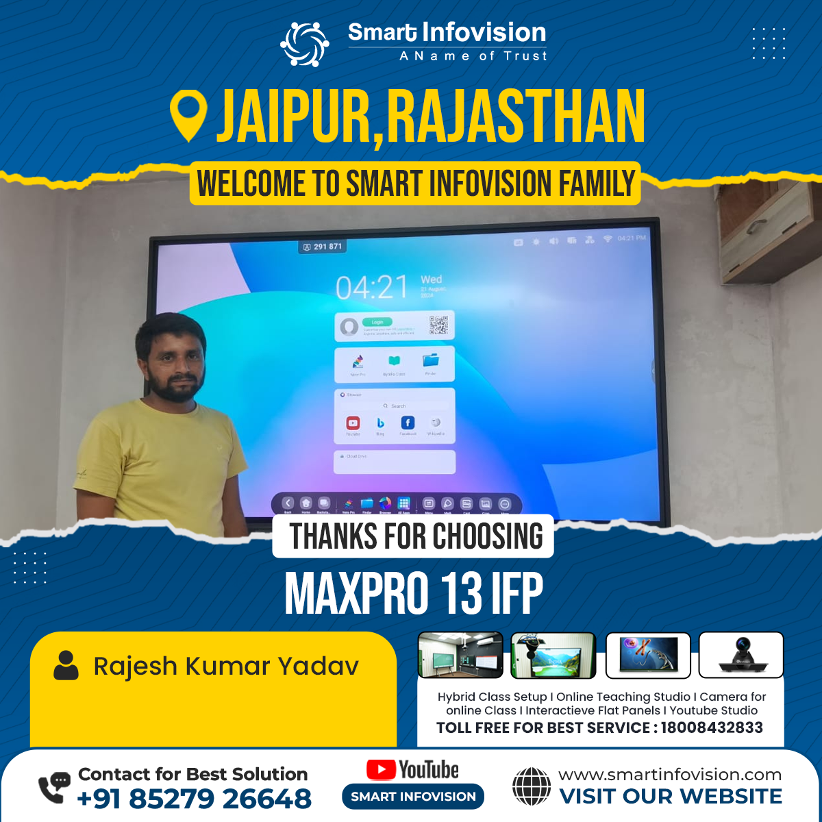 Jaipur में MaxPro 13 IFP: Smart Infovision के साथ डिजिटल शिक्षा की एक नई शुरुआत
