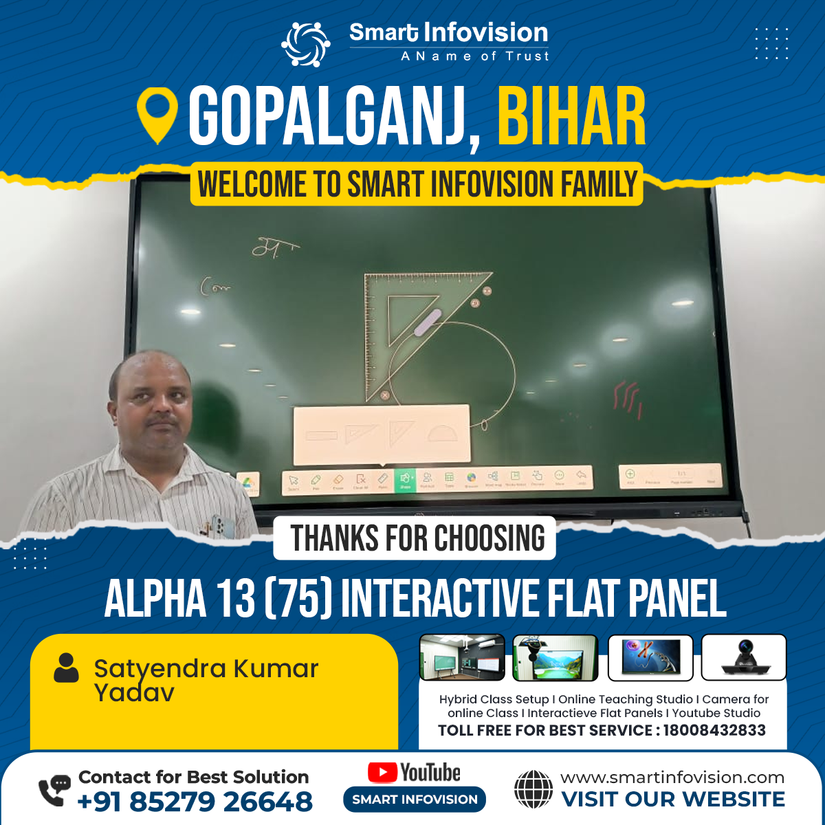 Gopalganj me Alpha 13 Interactive Flat Panel Installation