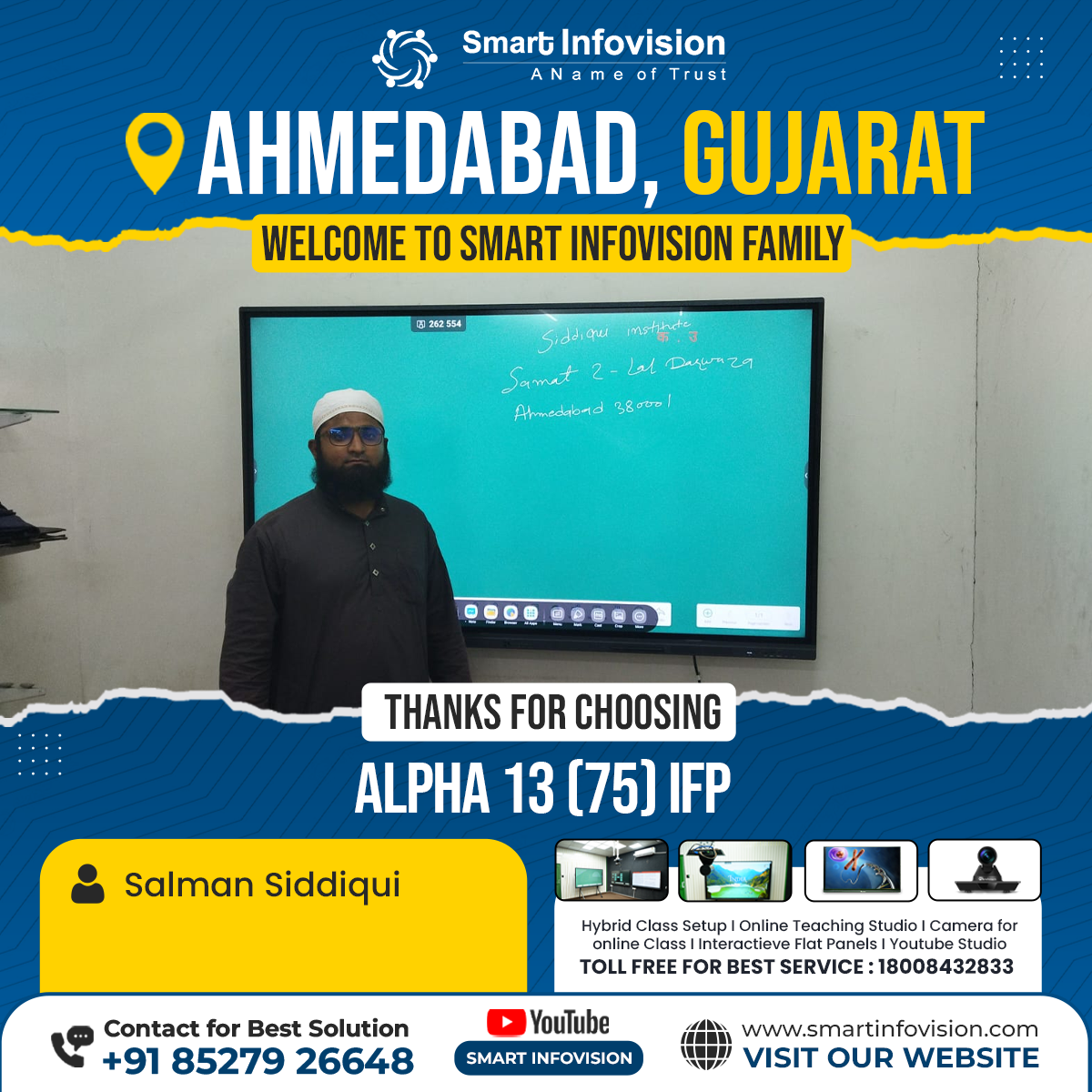 Ahmedabad mein Alpha 13 Interactive Flat Panel ke sath Smart Classroom