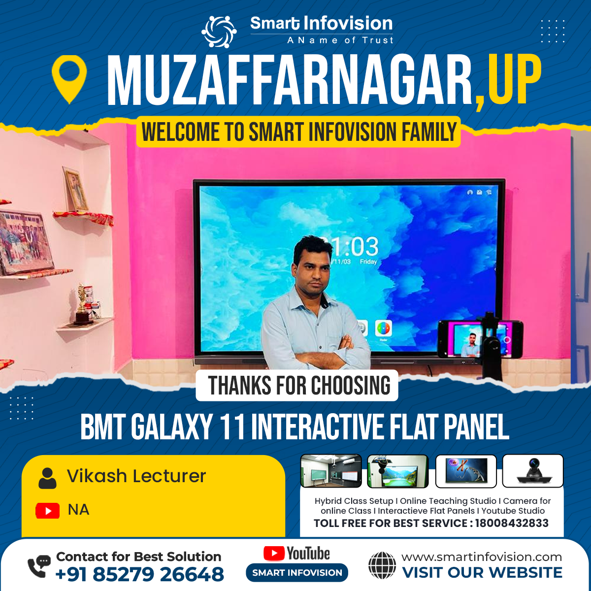 Smart Infovision aur BMT Galaxy 11 ke saath Muzaffarnagar me Smart Classroom