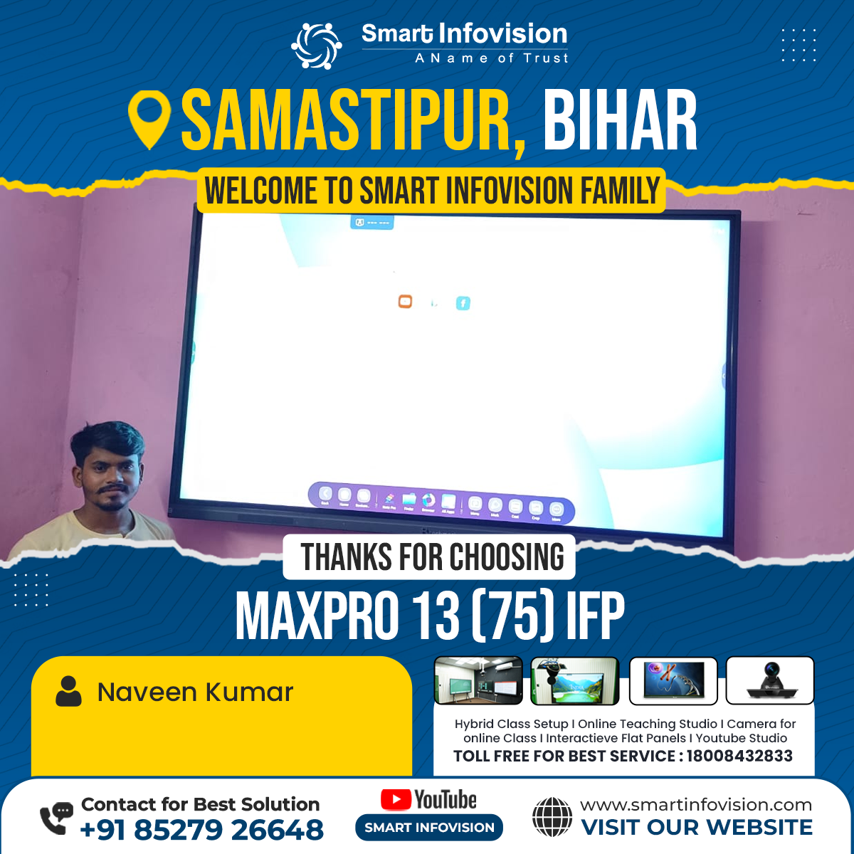 MaxPro 13 Interactive Flat Panel Installation in Samastipur, Bihar