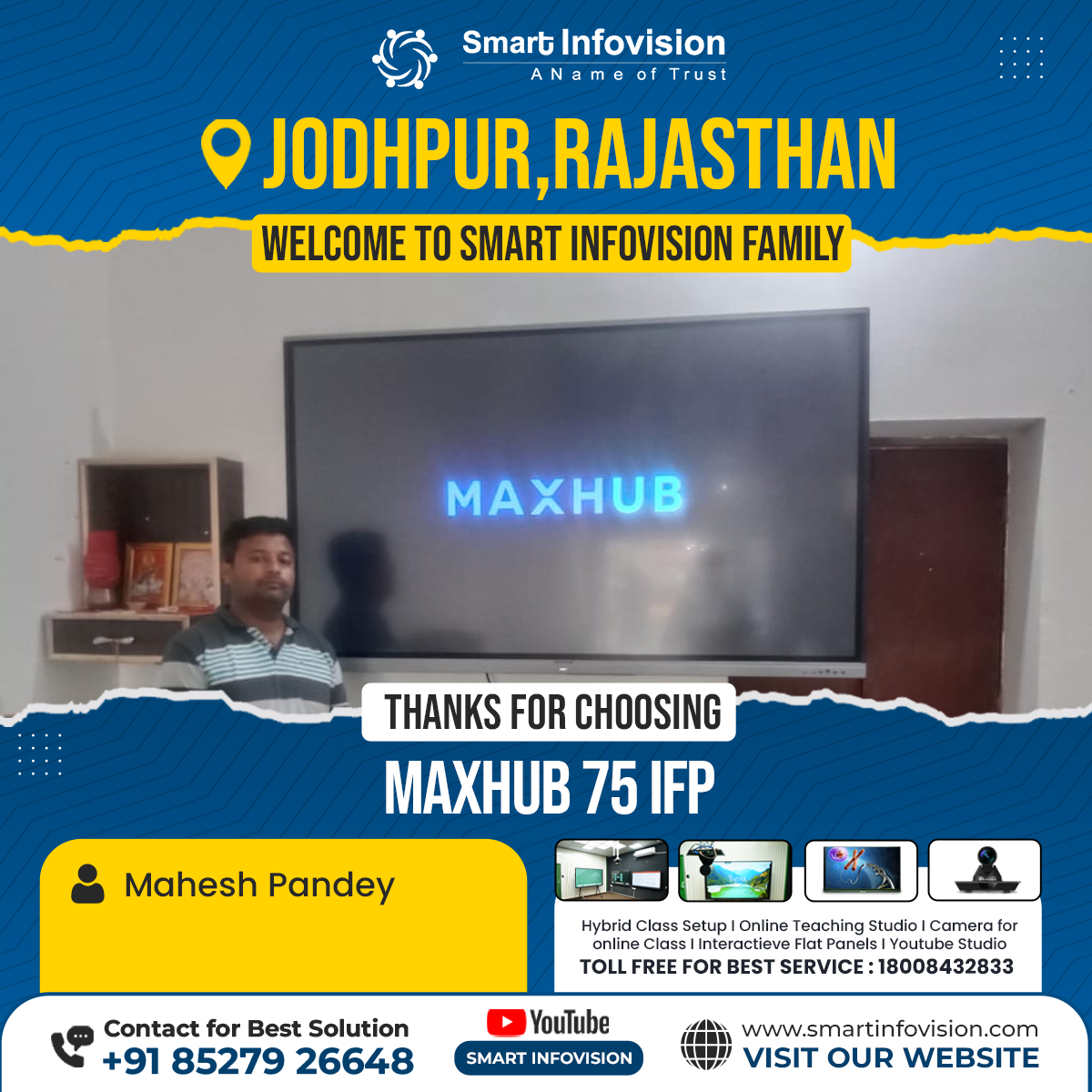 Jodhpur, Rajasthan mein Maxhub 75" Interactive Flat Panel Installation
