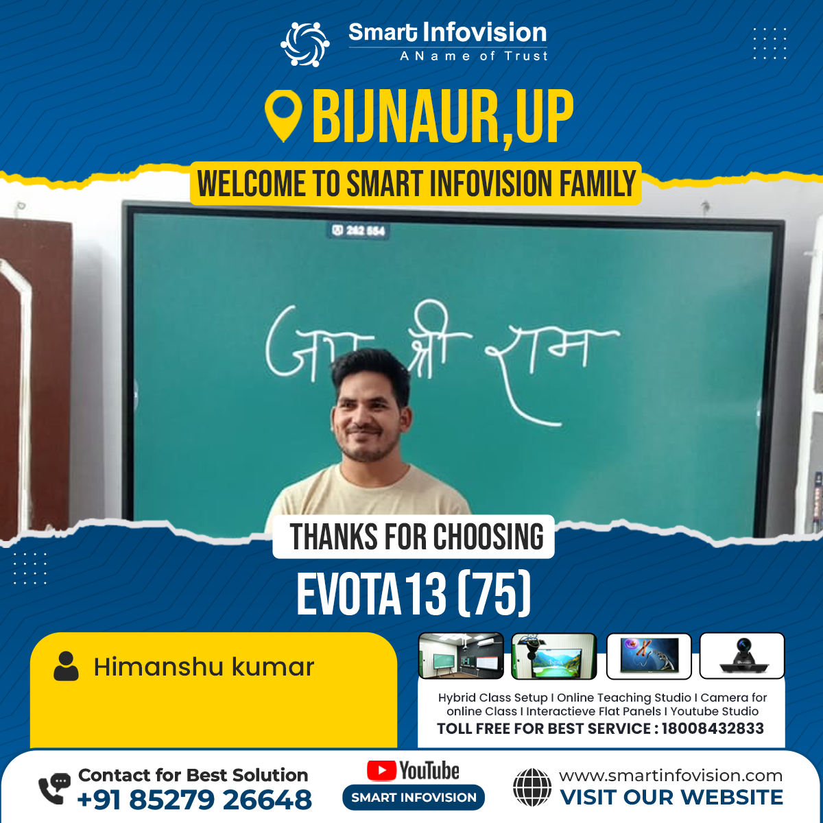 Bijnaur Mein Evota 13 Interactive Flat Panel Ki Installation