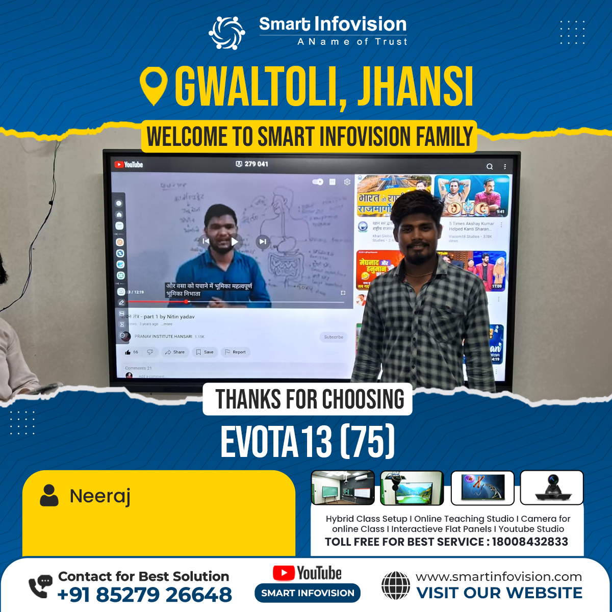 Jhansi me Evota 13 ki Hybrid Classroom Installation