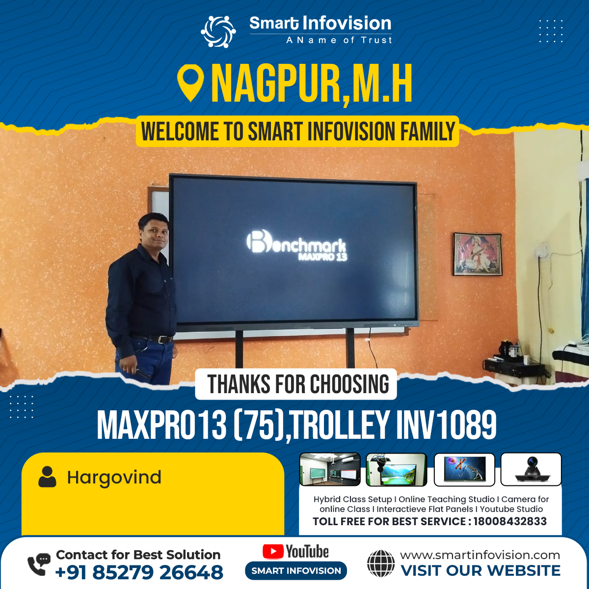 Nagpur mein MAXPRO13 Interactive Flat Panel ke saath Smart Classroom