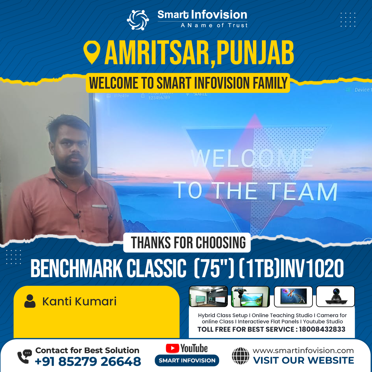 Amritsar me Benchmark Classic Interactive Flat Panel ka Installation