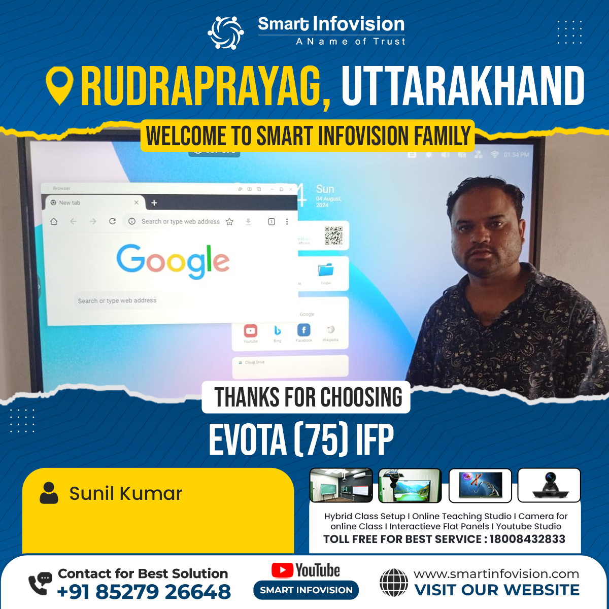 Rudraprayag mein Evota Interactive Flat Panel ki Installation