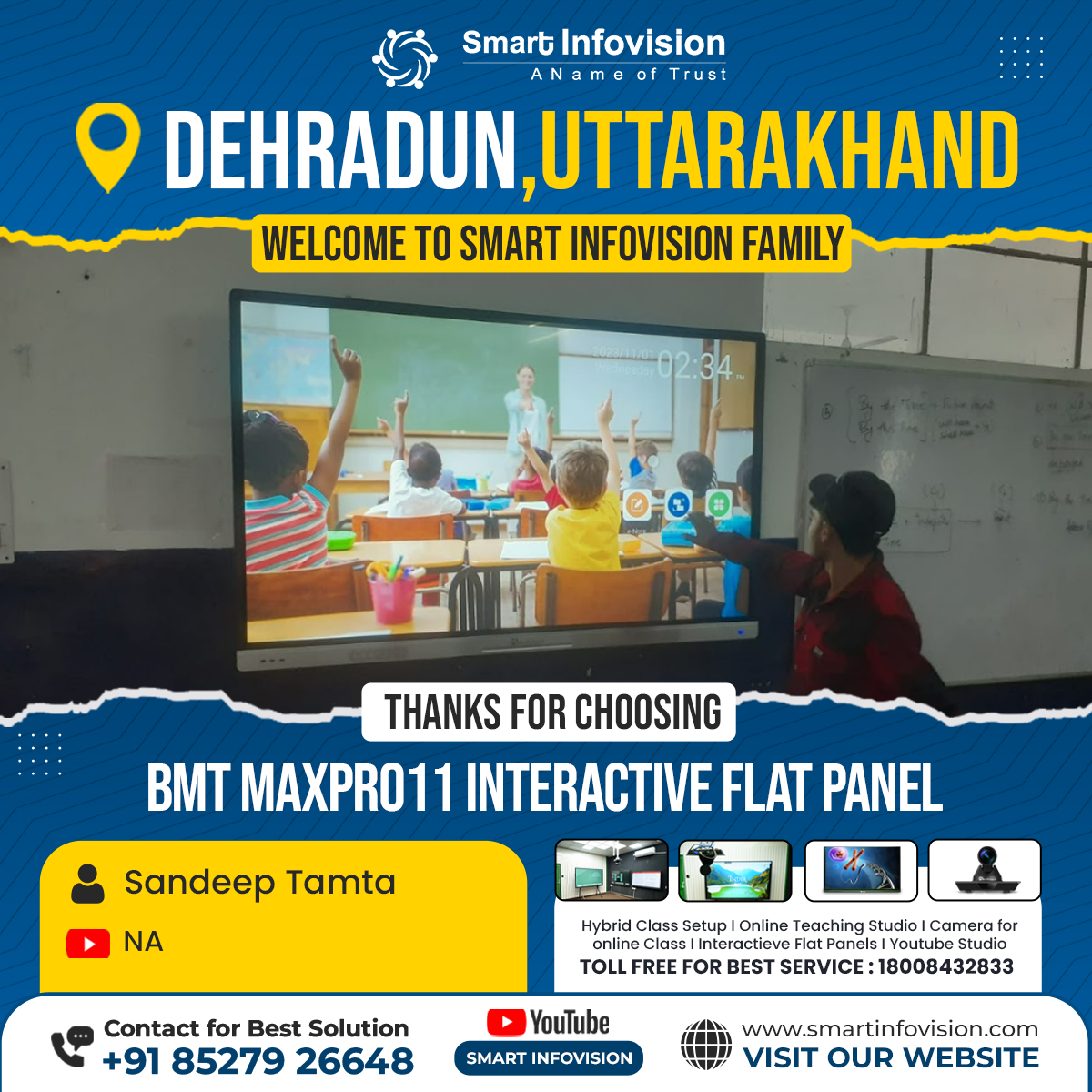 Dehradun में BMT MaxPro 11 – Smart Infovision का नया Interactive Flat Panel