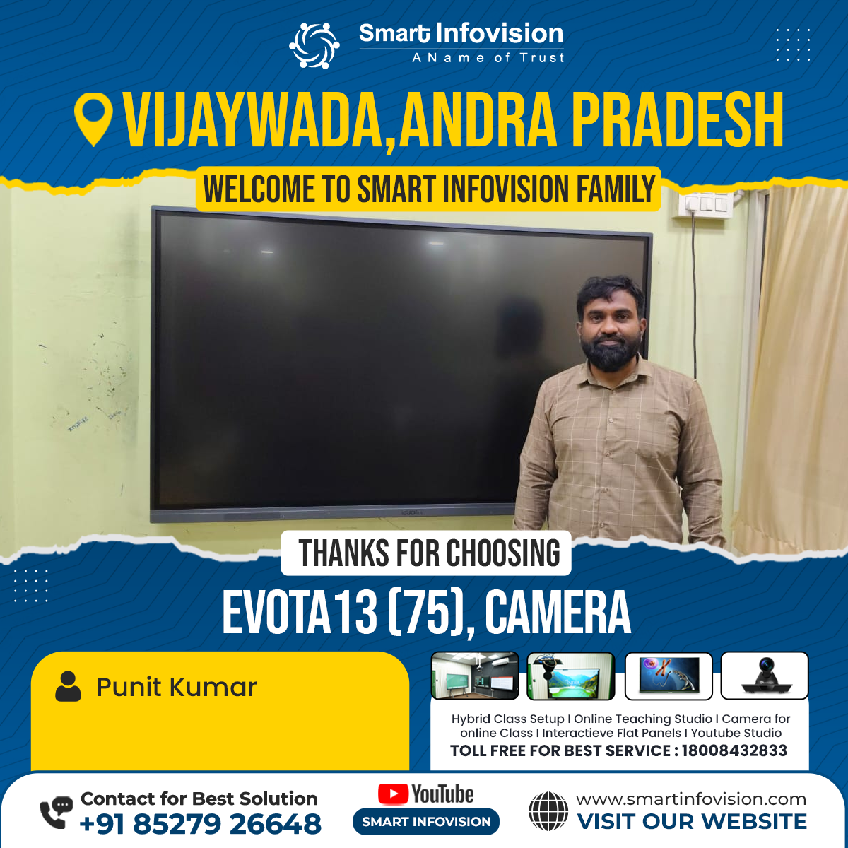 Vijaywada Mein Evota 13 Interactive Flat Panel Installation