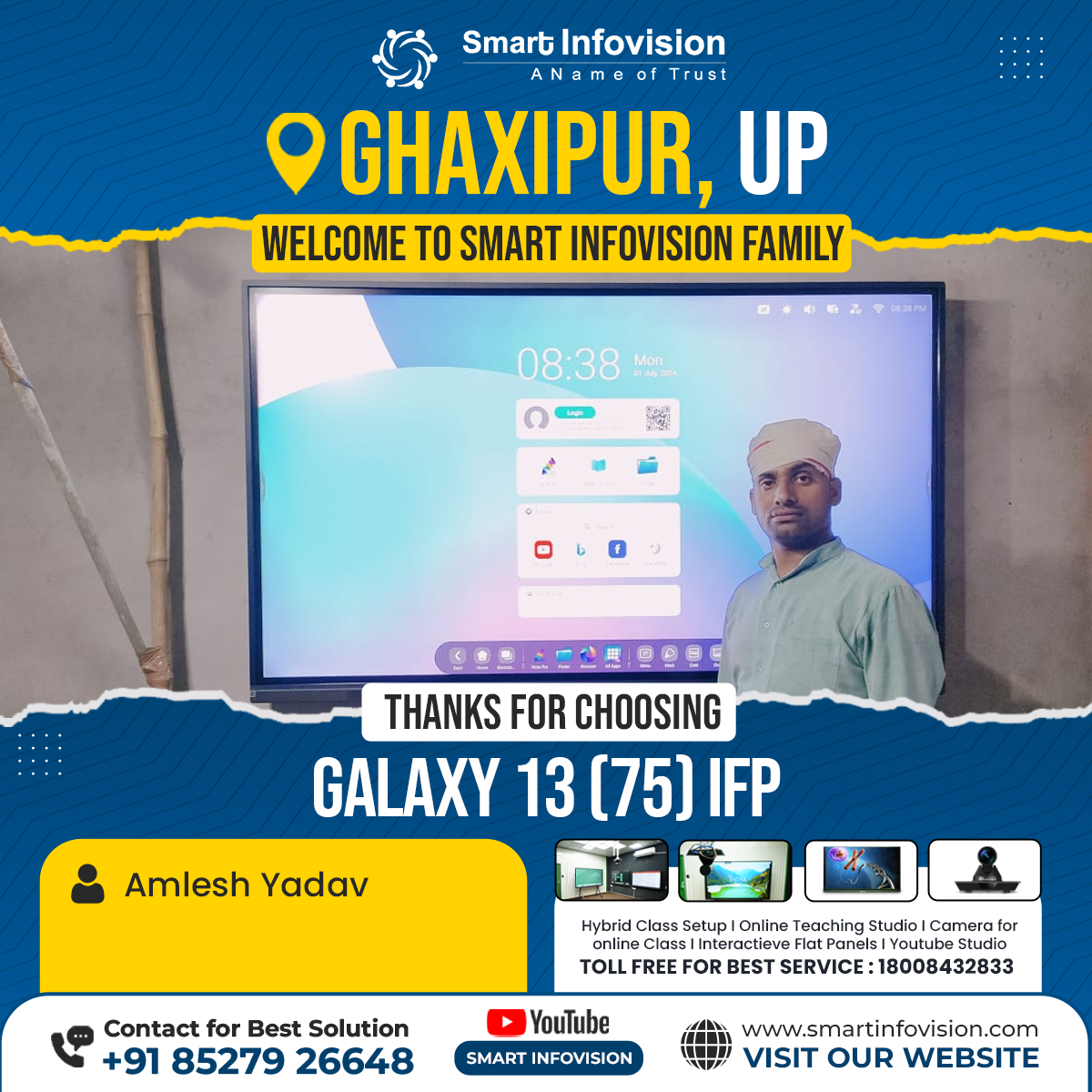 Ghazipur Mein Galaxy 13 Interactive Flat Panel Ki Installation