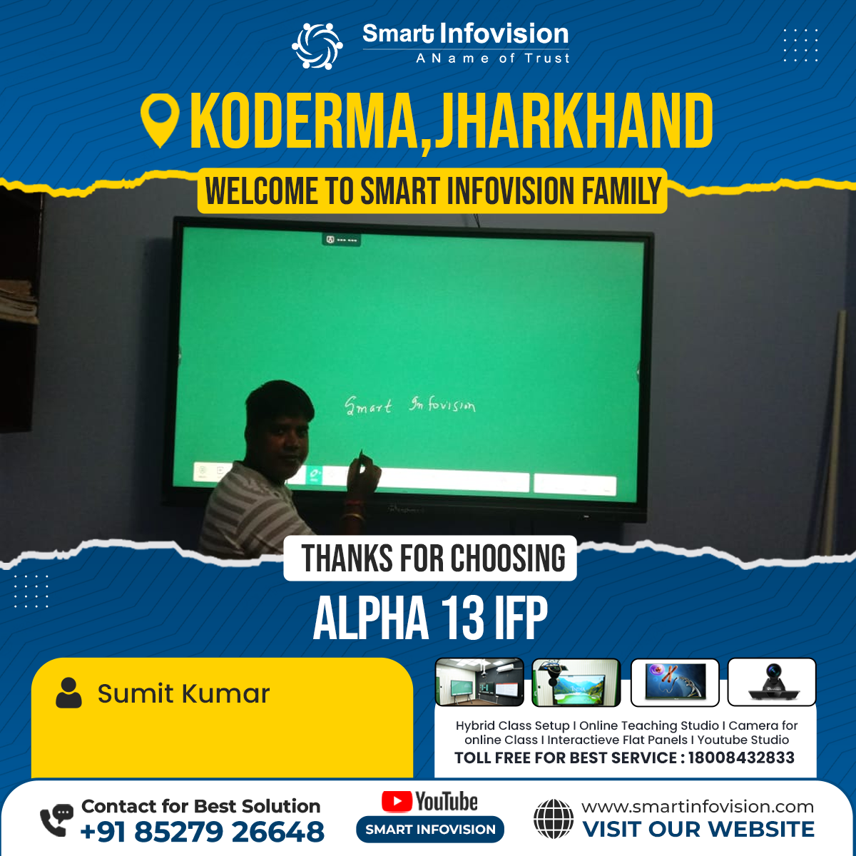 Koderma Jharkhand mein Alpha 13 IFP Installation: Smart Classroom ka Naya Roop