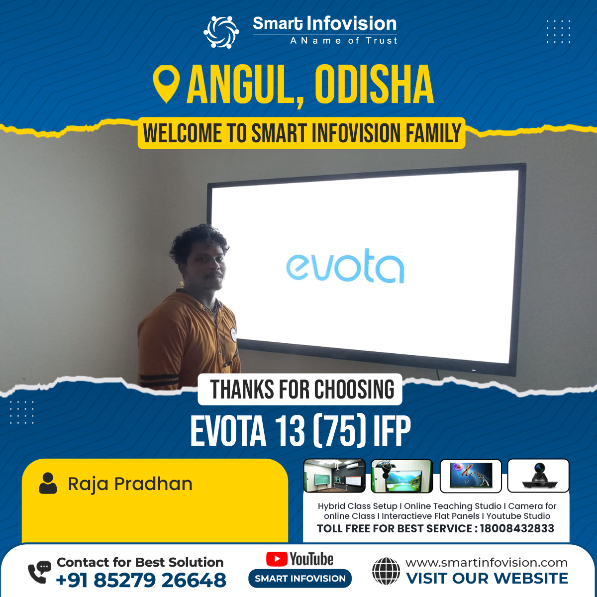 आधुनिक शिक्षा के लिए Angul में Evota 13 Interactive Flat Panel