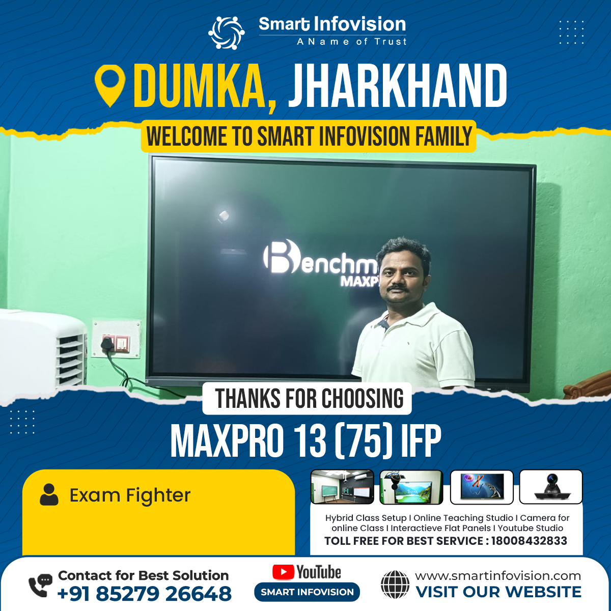 Dumka me Maxpro 13 ke sath Interactive Flat Panel Installation