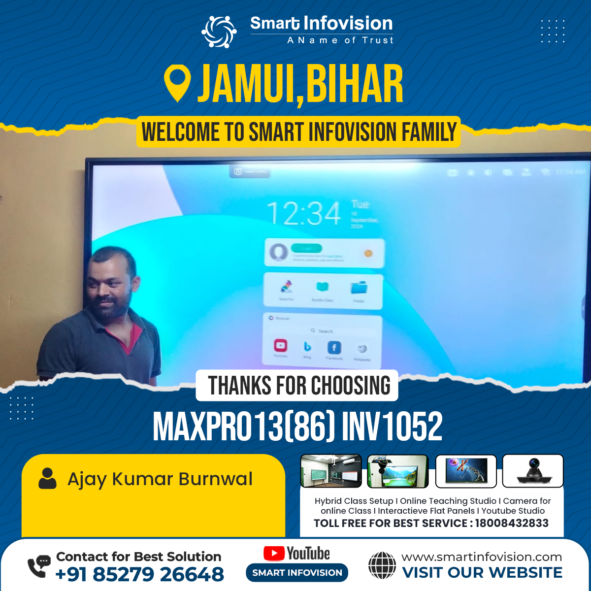 Jamui, Bihar mein MAXPRO13 Interactive Flat Panel ki Installation