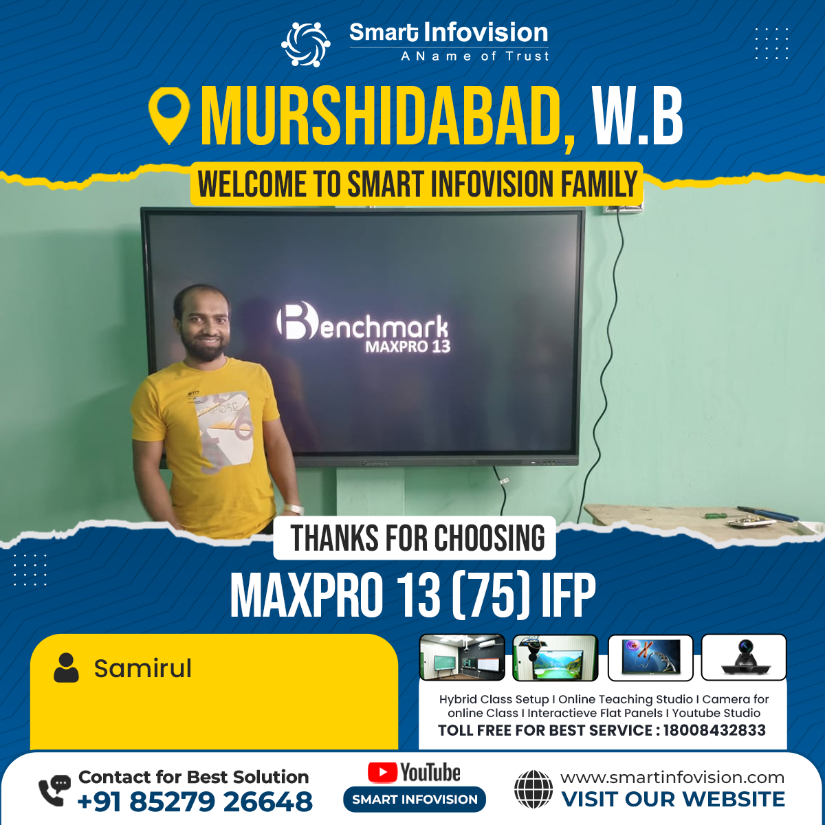 Interactive Flat Panel Installation in Murshidabad - Benchmark MaxPro 13