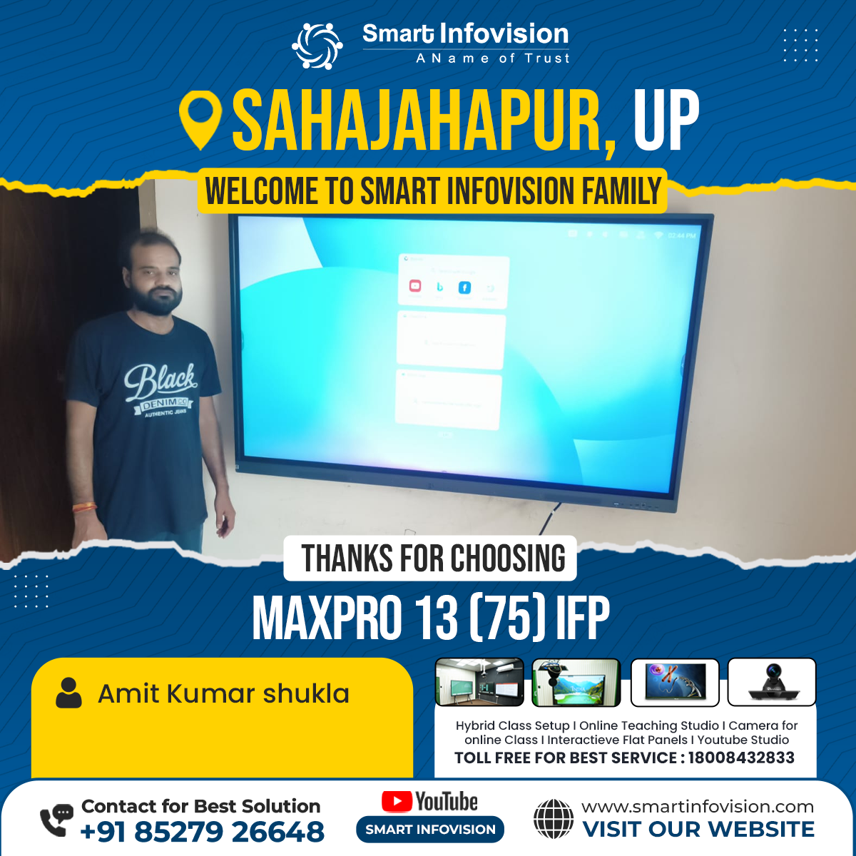 Sahajahanpur, UP me MaxPro 13 Interactive Flat Panel ka Installation