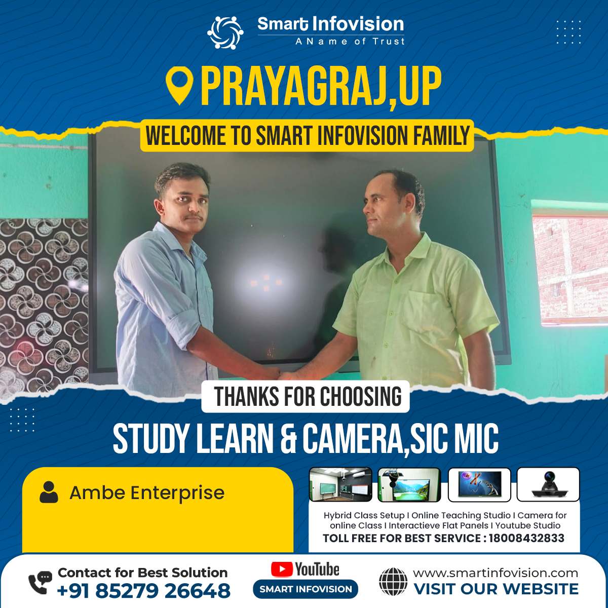 Prayagraj me Interactive Flat Panel ki Installation - Ambe Enterprise