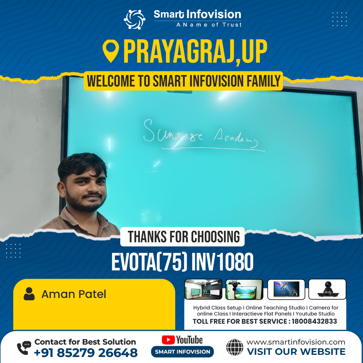 Prayagraj Mein EVOTA Interactive Flat Panel Installation | Smart Infovision