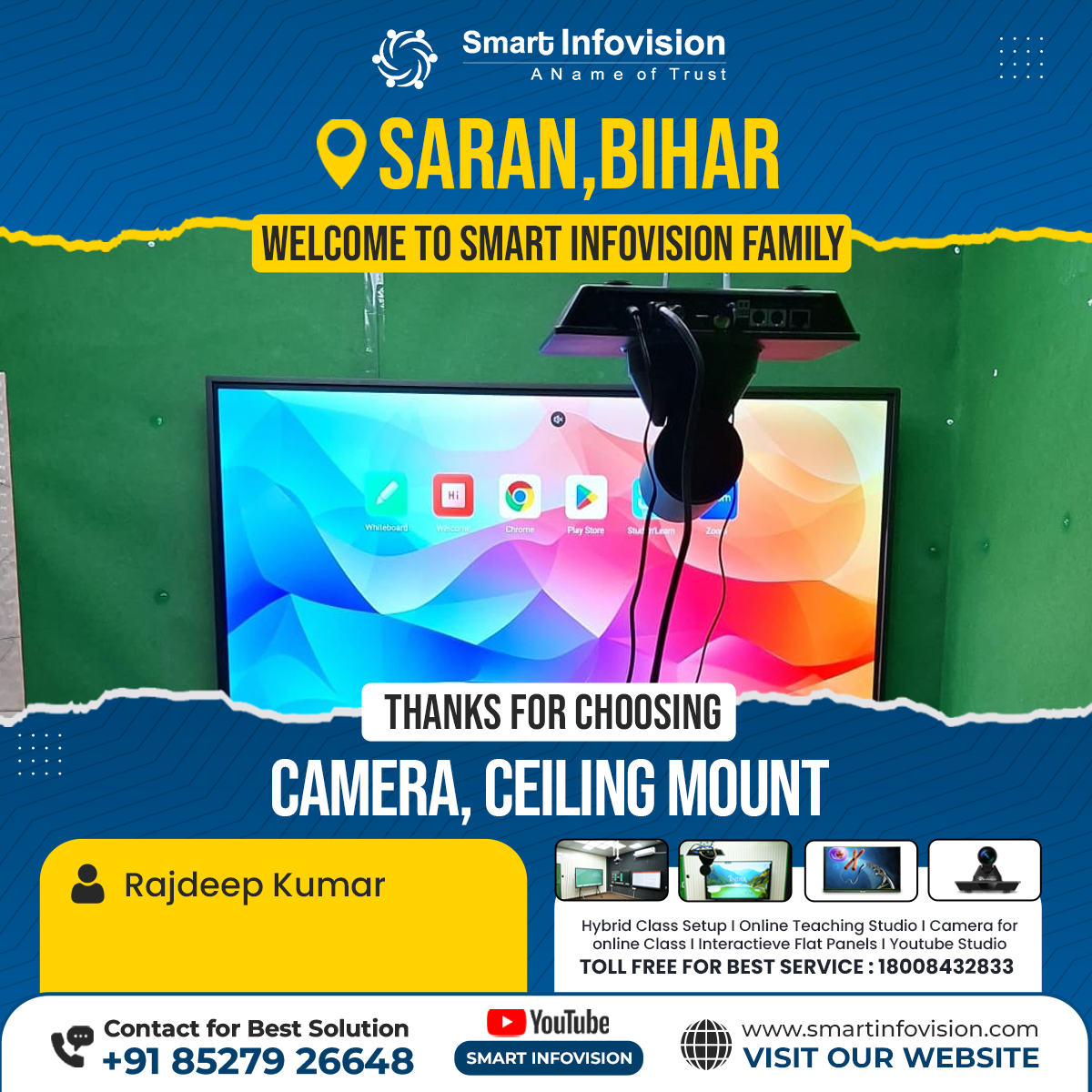 Saran, Bihar Mein Hybrid Classroom Ki Installation | Camera Aur Ceiling Mount