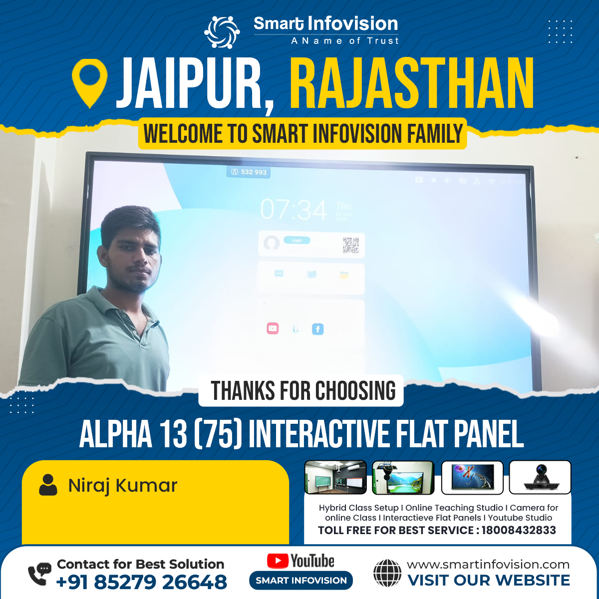 Jaipur mein Alpha 13 Interactive Flat Panel ke Installation