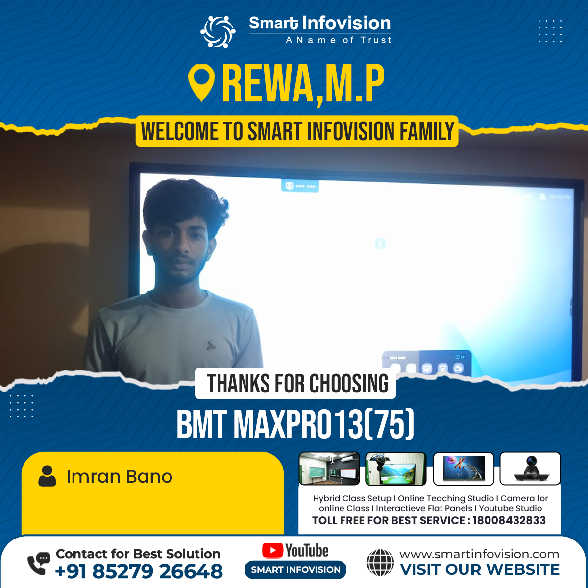 Rewa, Madhya Pradesh mein BMT MAXPRO13 ke saath Smart Classroom ka Setup