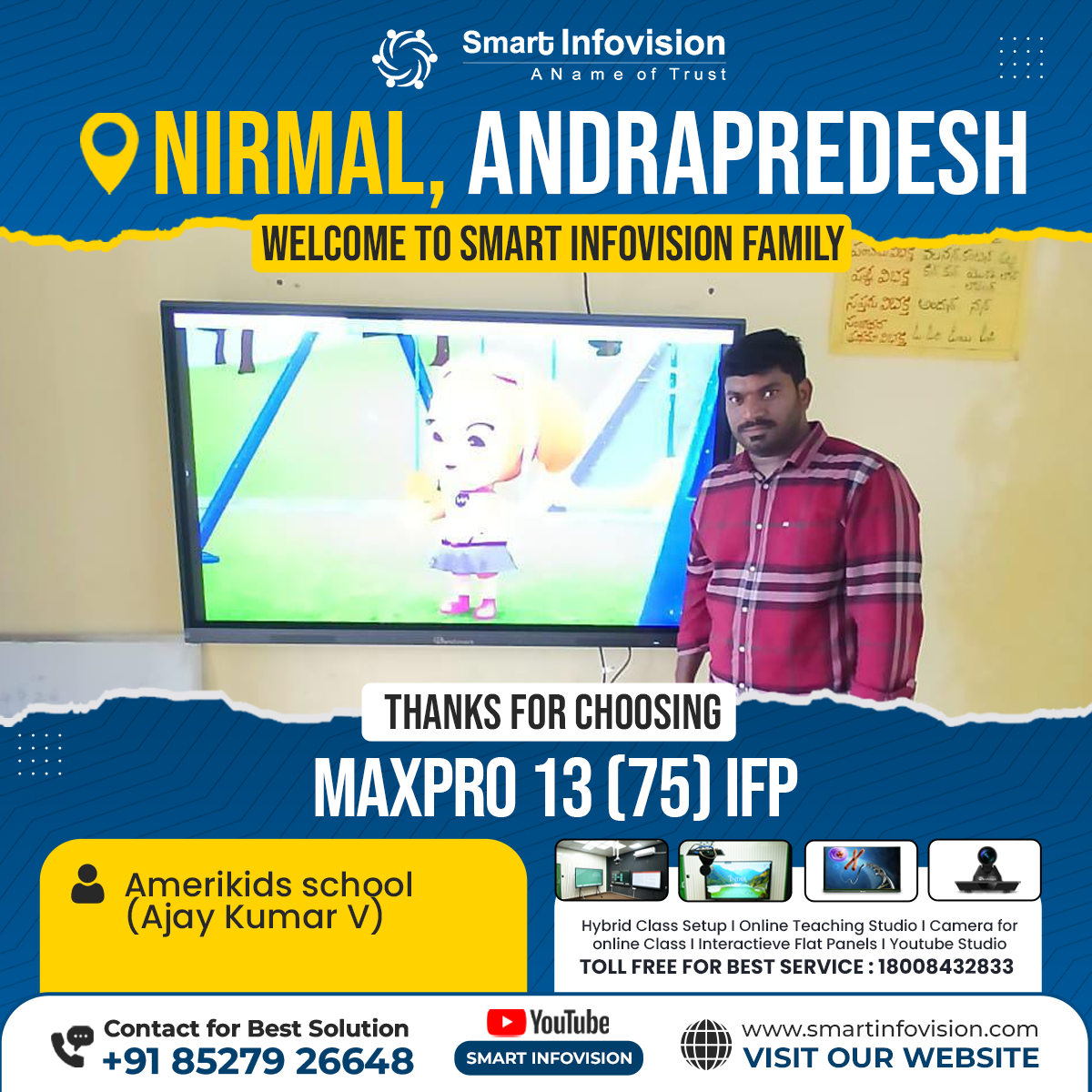 Nirmal Mein MaxPro 13 Smart Classroom Ka Installation – Smart Infovision