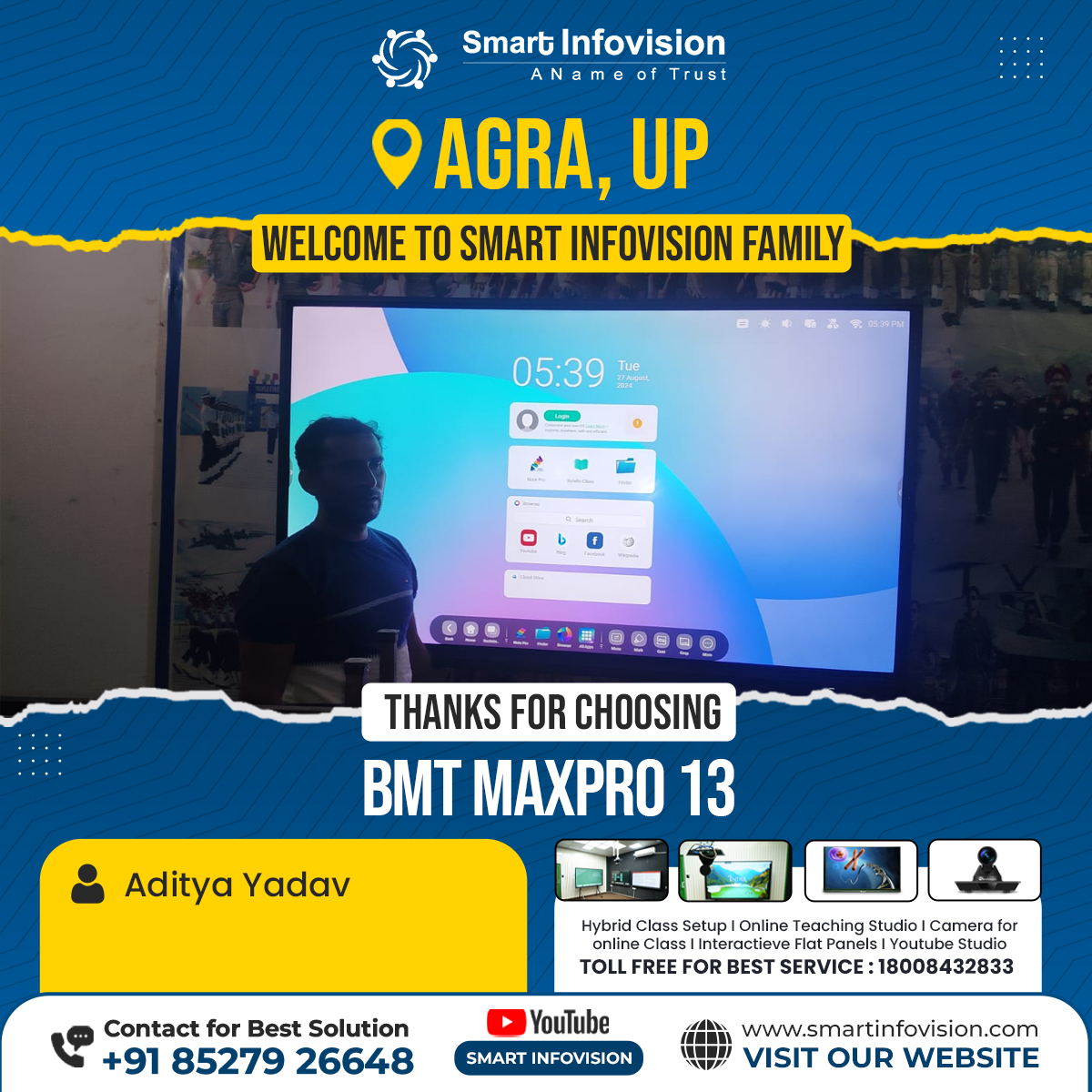 Agra Mein BMT MaxPro 13 Ka Smart Classroom Installation