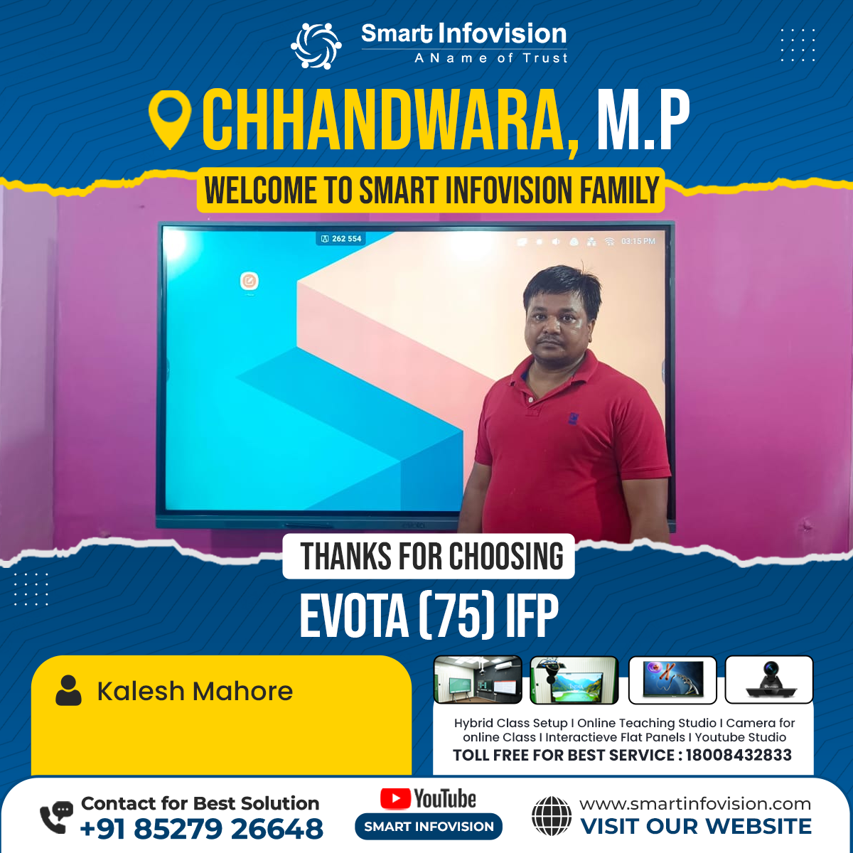 Chhindwara Mein Evota Interactive Flat Panel Ki Installation