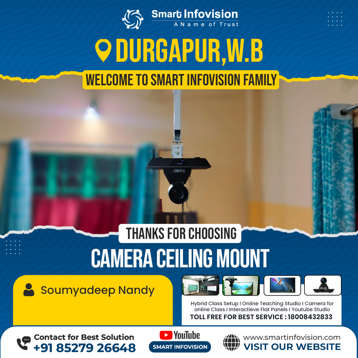 Durgapur mein Camera Ceiling Mount ki Installation | Smart Infovision