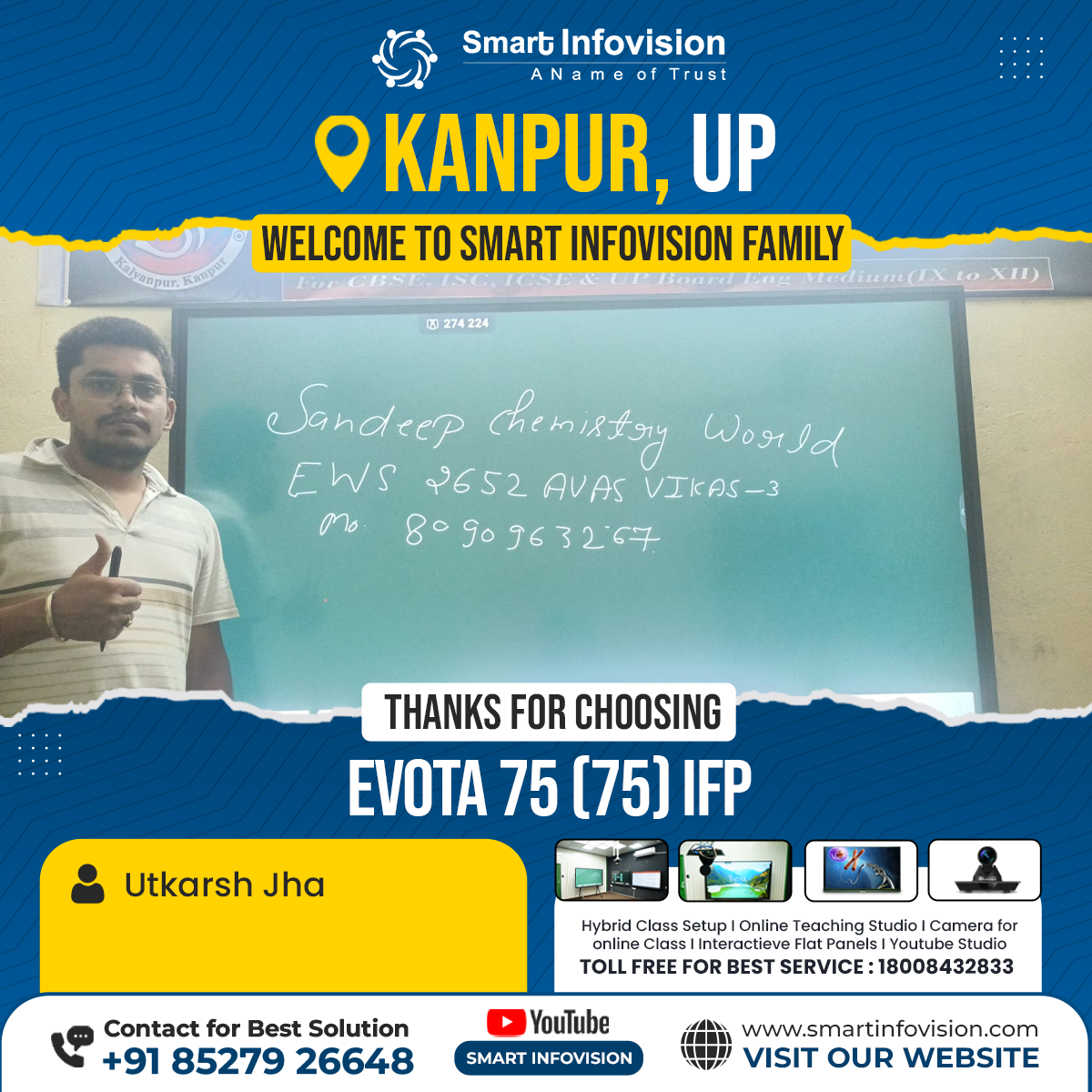 Sandeep Chemistry World Ka Hybrid Classroom Setup Kanpur Mein | Evota 75