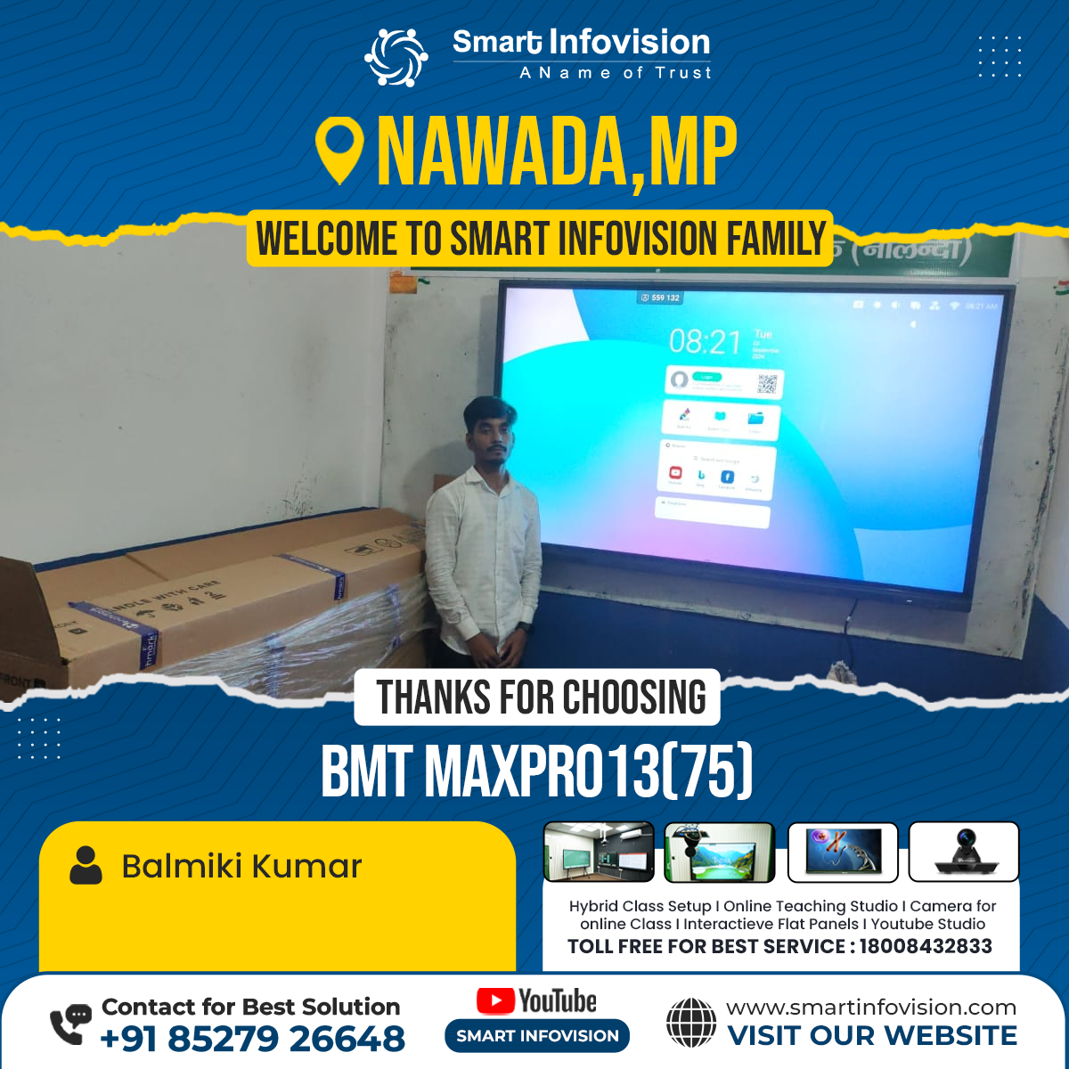 Nawada, Madhya Pradesh me BMT MAXPRO13 ke saath Smart Classroom