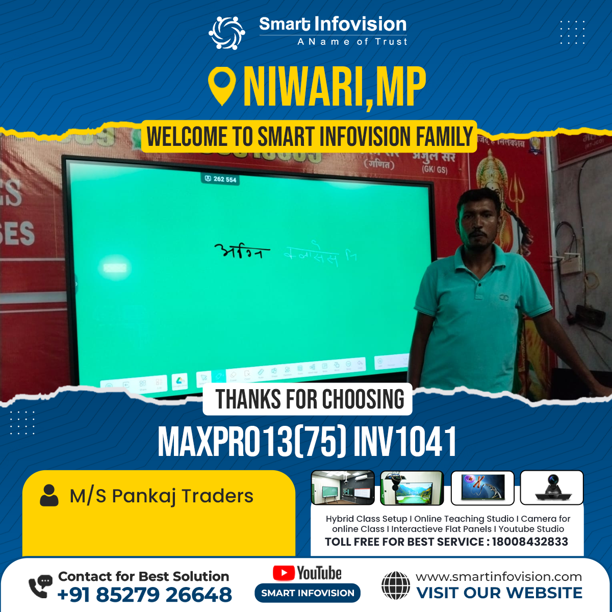 Niwari Mein MaxPro 75 Interactive Flat Panel Ka Installation