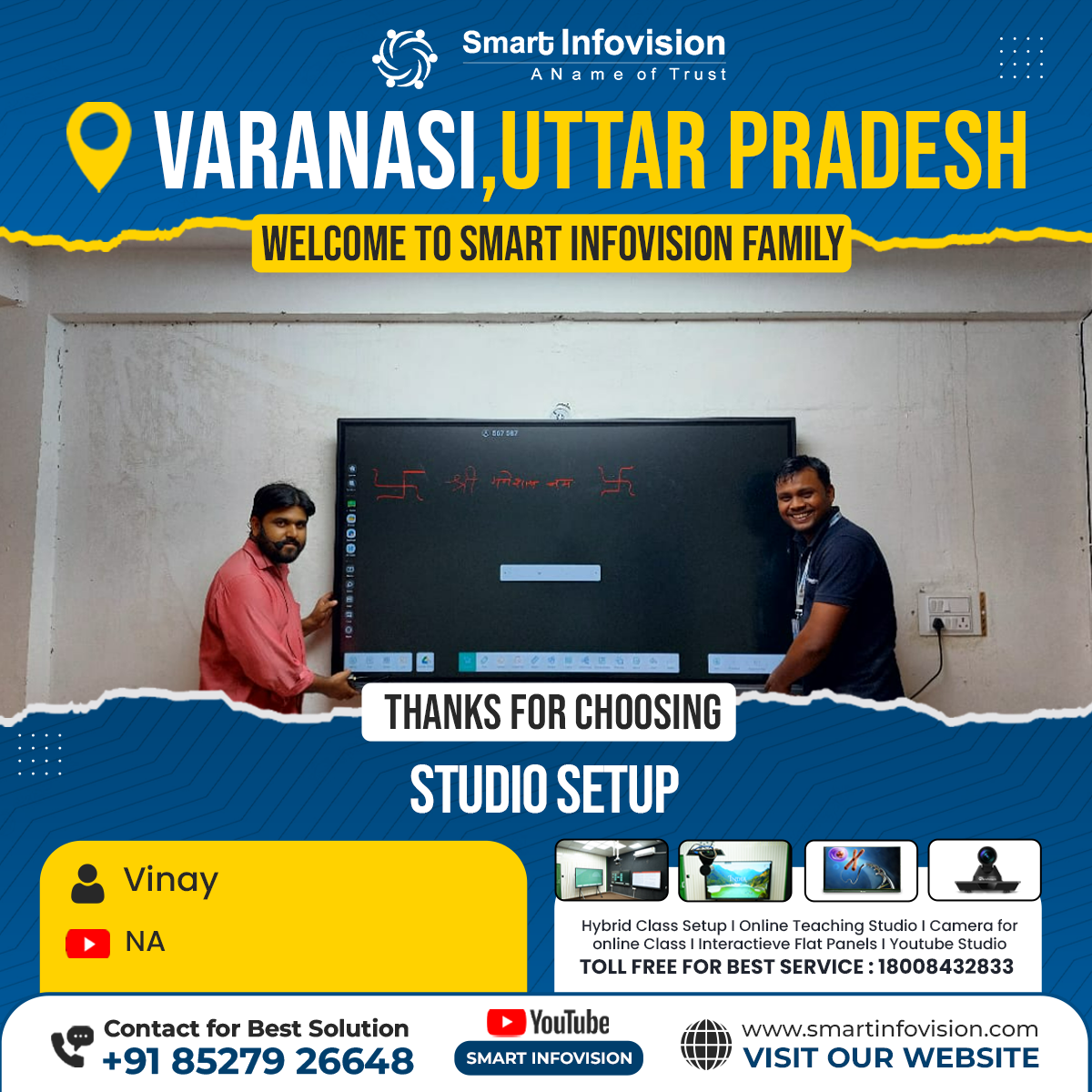Interactive Flat Panel Installation in Varanasi | Smart Infovision