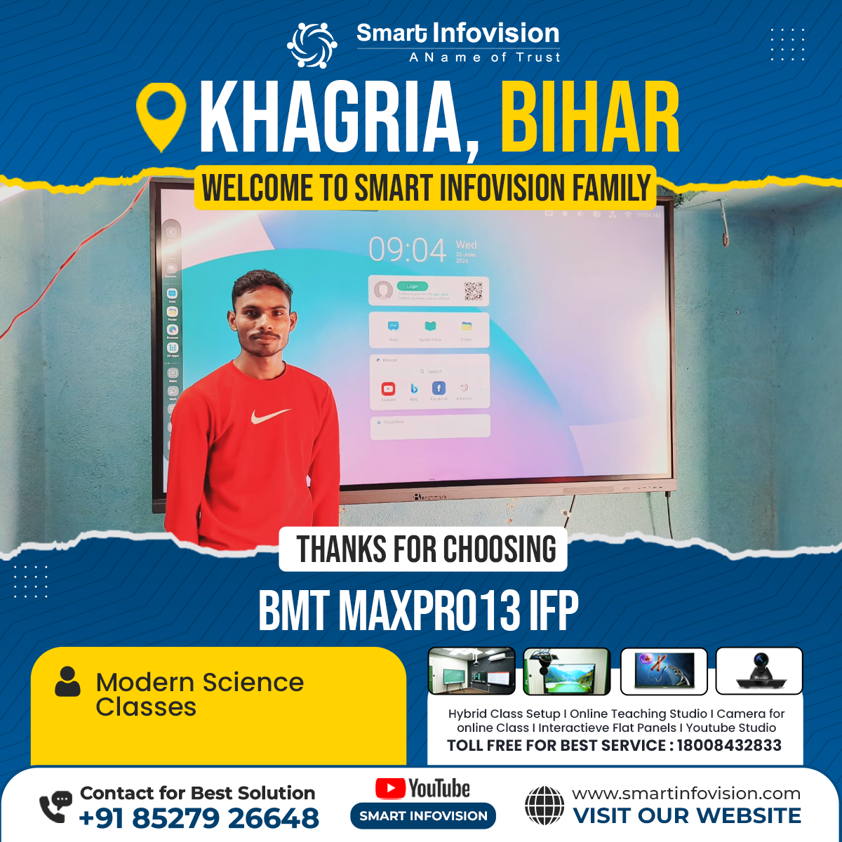 Khagaria mein BMT MaxPro13 IFP ka Installation | Smart Infovision