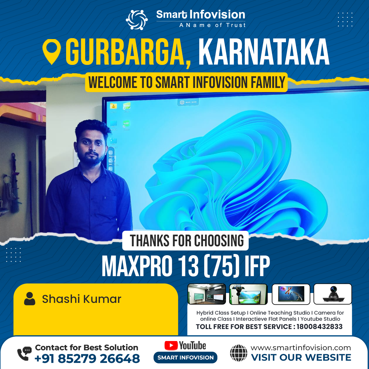 Gulbarga Mein MaxPro 13 Interactive Flat Panel Installation