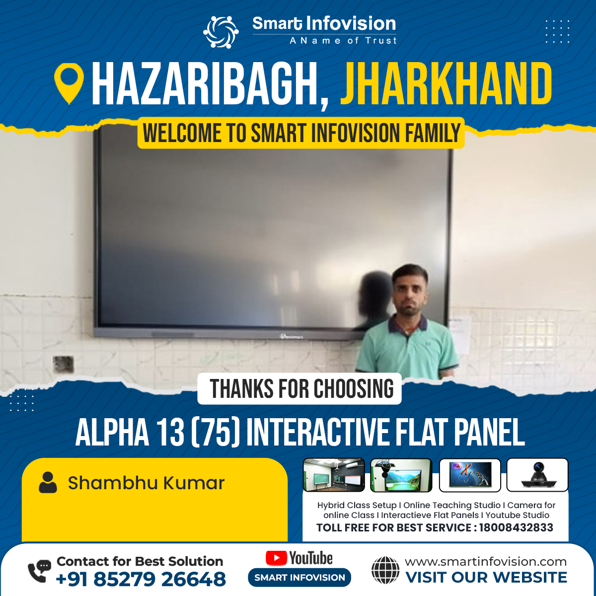 Hazaribagh Mein Alpha 13 Interactive Flat Panel Ka Installation