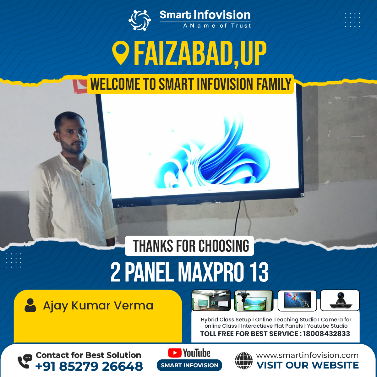 Faizabad mein Panel MaxPro 13 ke Saath Smart Classroom Setup
