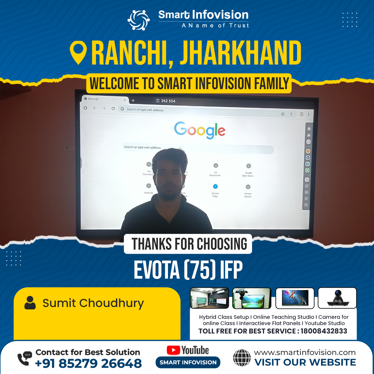 Ranchi Mein Evota Interactive Flat Panel Ka Installation